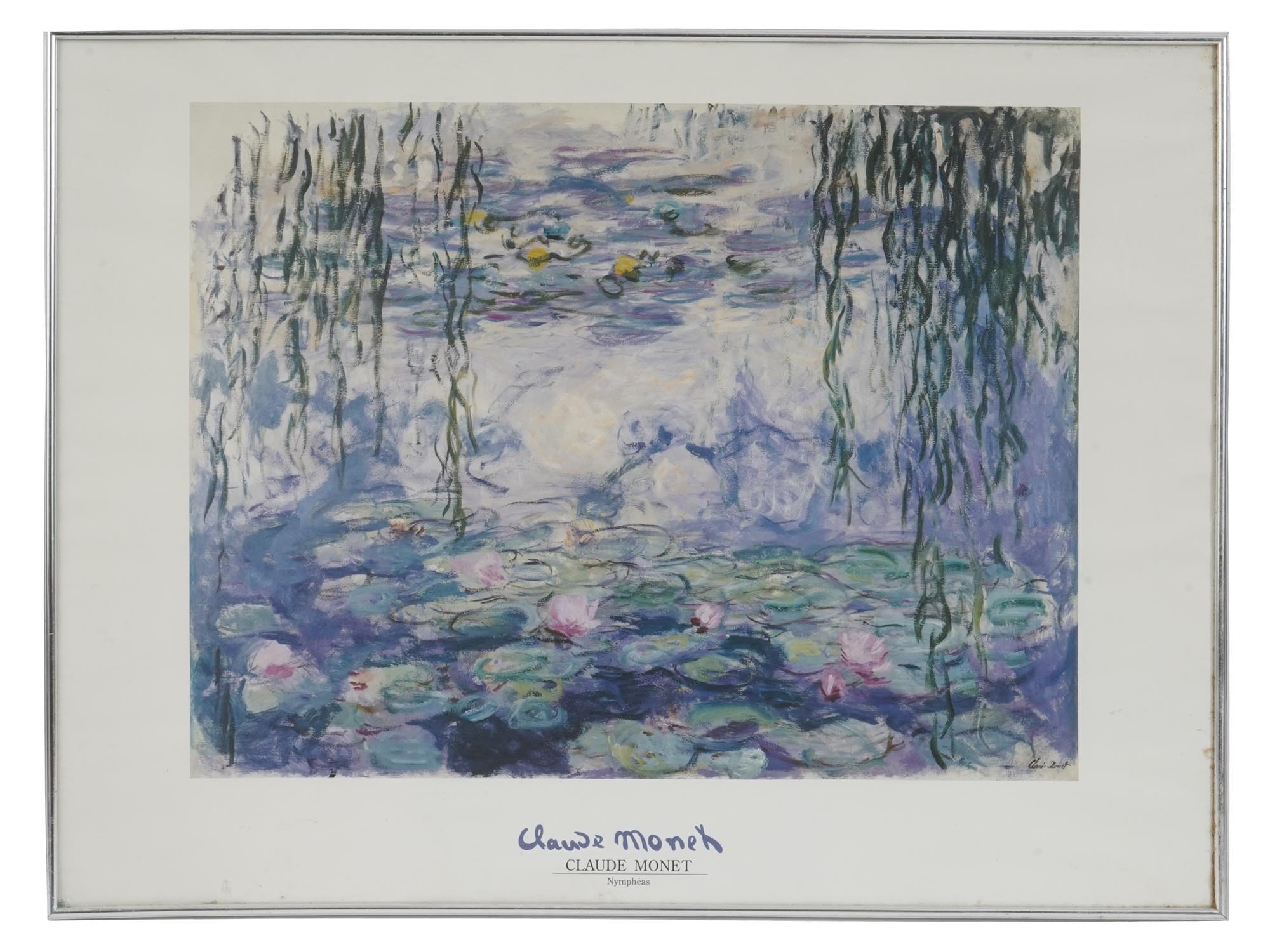 FRAMED WALL PRINT OF WATER LILIES BY CLAUDE MONET PIC-0